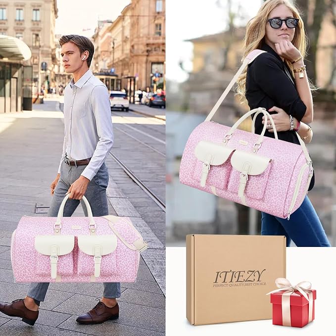 Garment Duffel Bag for Travel - ITIEZY Convertible Carry on Garment Duffel Travel Bag for Women Men Large Weekender Bag with Shoes Pouch 2 in 1 Hanging Suit Travel Duffel Bag 3pcs Set - Image 7
