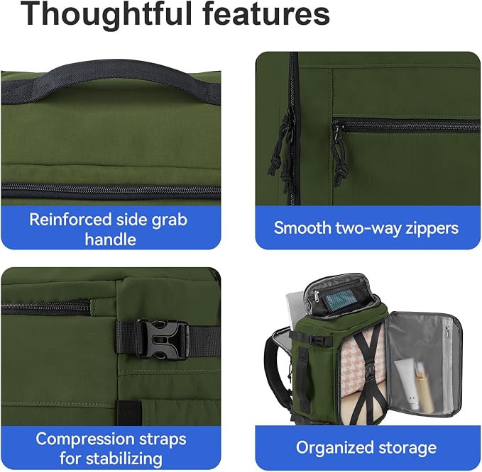 Carry On Travel Backpack Flight Approved Laptop Backpack for Women Men | Personal Item Travel Bag, Casual Weekender Daypack with Wet Pocket for Business, Hiking - Image 9