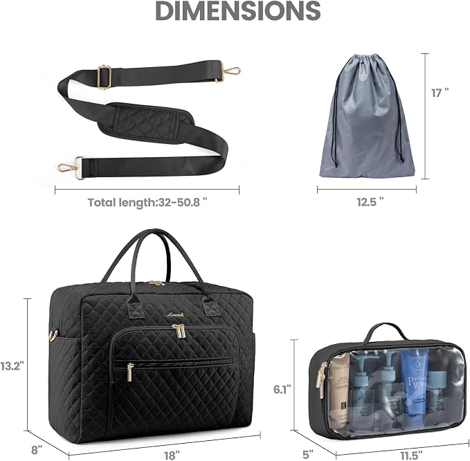 LOVEVOOK Travel Duffle Bag - Women's Weekender Carry On Overnight Laptop & Gym Bag With Toiletry/Shoe Pocket, Hospital Labor Bag - Image 6