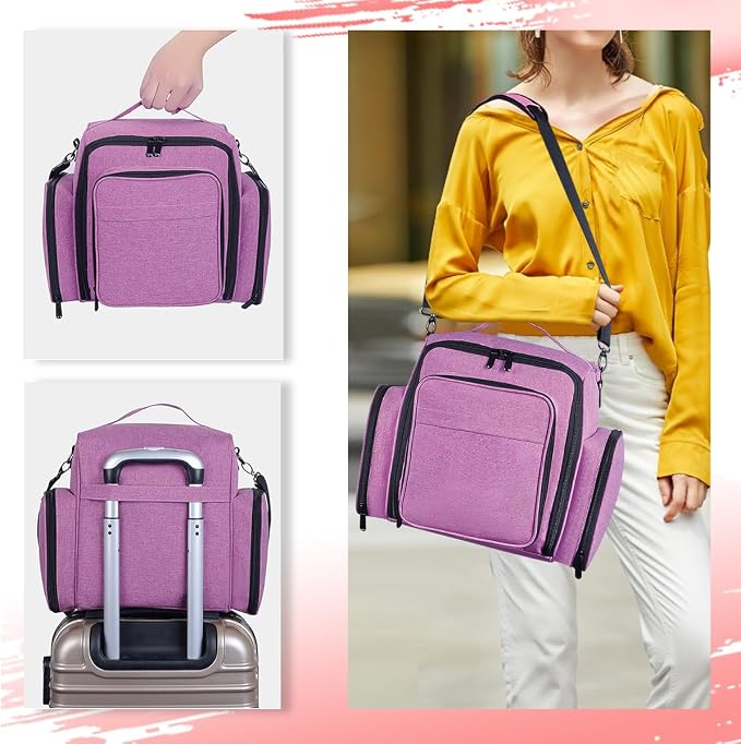 Nail Polish Organizer Case Hold 90 Bottle with 3 Detachable Bag,Purple | Portable Travel Storage Box Designed for Women's Nail Tools, Essential Oils and Cosmetics Sets - Image 8