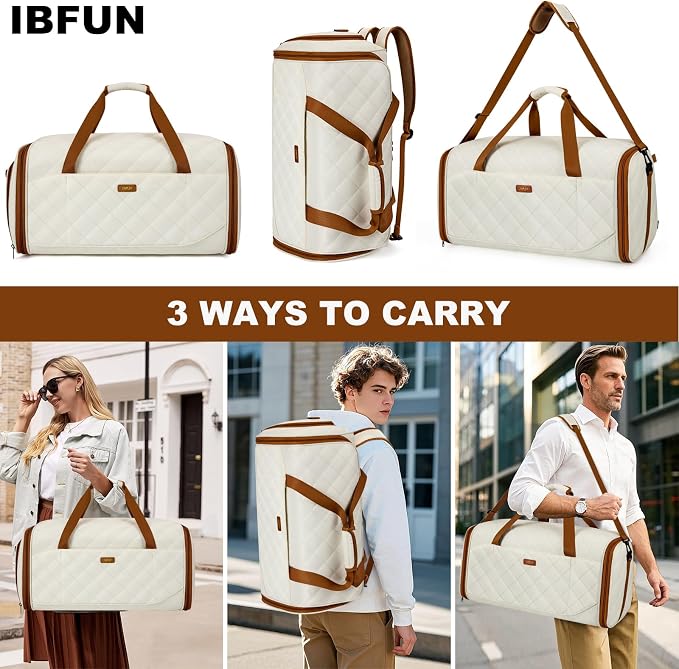 Convertible Garment Bags for Travel - Carry on Garment Duffle Bag with Backpack Straps for Men Women, 4 in 1 Large Travel Duffel Bags with Shoes Compartment Hanging Suit Dress Weekender Bag 3pcs Set - Image 8