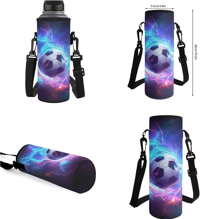 Lightning Soccer Backpack for Boys Girls Backpack with Lunch Box Water Bottle Holder with Strap and Pencil Case 4PCS Set Bookbag with Compartments for School 17 inch Sturdy School Bag for Kids - Image 7