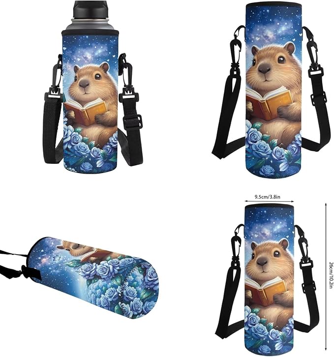 Cute Capybara Backpack Girls 4 Piece School Bag Set with Lunch Box and Pencil Case Kids Back to School Reading Animal Bookbag with Adjustable Padded Strap, 17 Inch - Image 7