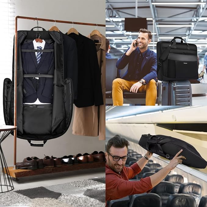 Garment Bag Travel Suit Bag Large 40-Inch Carry on Bag Up to 3 Suits,2 in 1 Hanging Luggage Bags, Fits 15.6Inch Laptop - Image 7