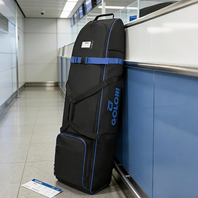 Goloni Golf Travel Bag with Wheels, Airline Golf Travel Case, Padded Rolling Golf Bag with Shoe Compartment - Image 9