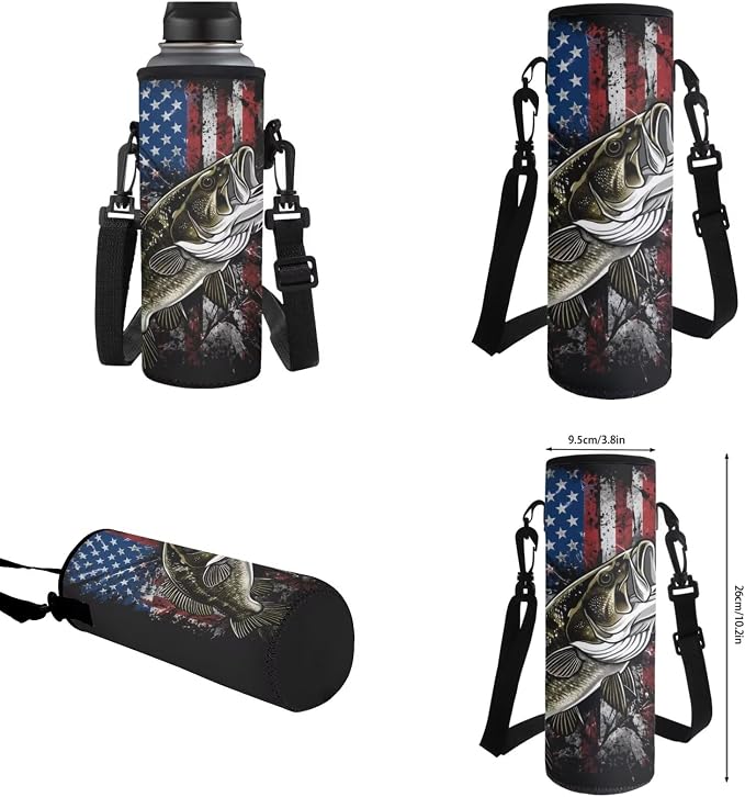Bass Fishing American Flag Boys Backpack with Lunch Bag 4 Piece Set, Patriotic 4th of July Gift School Bag for Boys Ages 6-12, 17 Inch Durable Waterproof Elementary Bookbag - Image 7