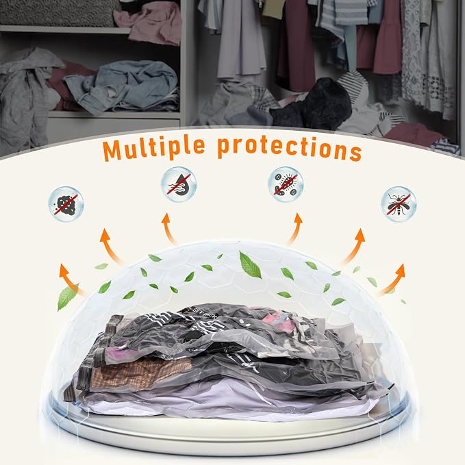 15 Pack Vacuum Storage Bags With Wireless Rechargeable Pump, Waterproof & Dustproof Vacuum Bags, Travel-friendly Size fits 20/24/28 Inch Suitcase, Seasonal Storage Space Saver for Clothes,Blankets - Image 8