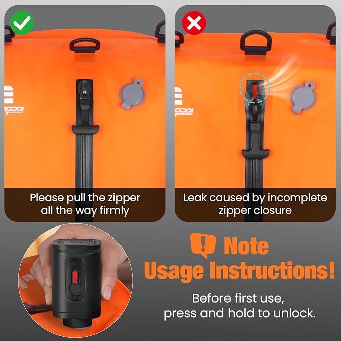 3 Pack Vacuum Bags for Travel with Pump, 3-Size Set Reusable Vacuum Compression Bags for Luggage, Space Saver IP67 Waterproof Vacuum Packing Cubes for Suitcase&Backpack, Orange - Image 9