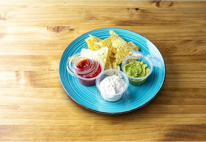 DuraHome Plastic Portion Cups with Lids 4 oz. & 5.5oz. Combo Pack of 150 Leakproof Jello Cup Mini Containers for Salad Dressing Sauce Condiment Snack Souffle and Salsa, Disposable, Interchangeable - Image 6