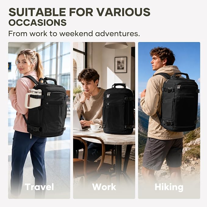 coofay Travel Backpack for Women Men, Carry on Backpack for Airplanes | Personal Item Travel Backpack Carry on Flight Approved,Mochila de Viaje Casual Daypack Backpacks Tsa Approved Hiking Backpack - Image 8