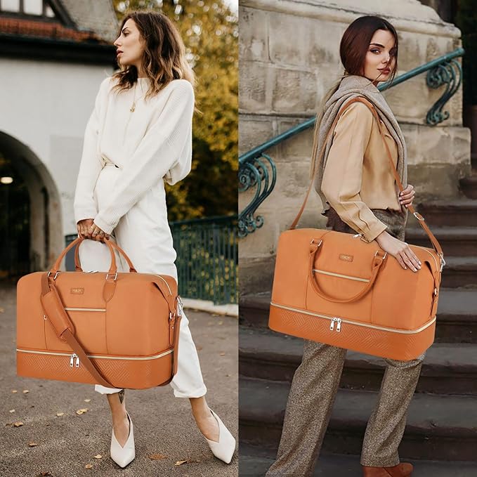 ITIEZY Weekender Overnight Bag for Women - Large Travel Duffel Bag with Shoe Compartment, Gym Duffel Bag Hospital Bag Carry On Tote Bags for Airplanes with Crossbody Bag Toiletry Bag 3Pcs Set - Image 7