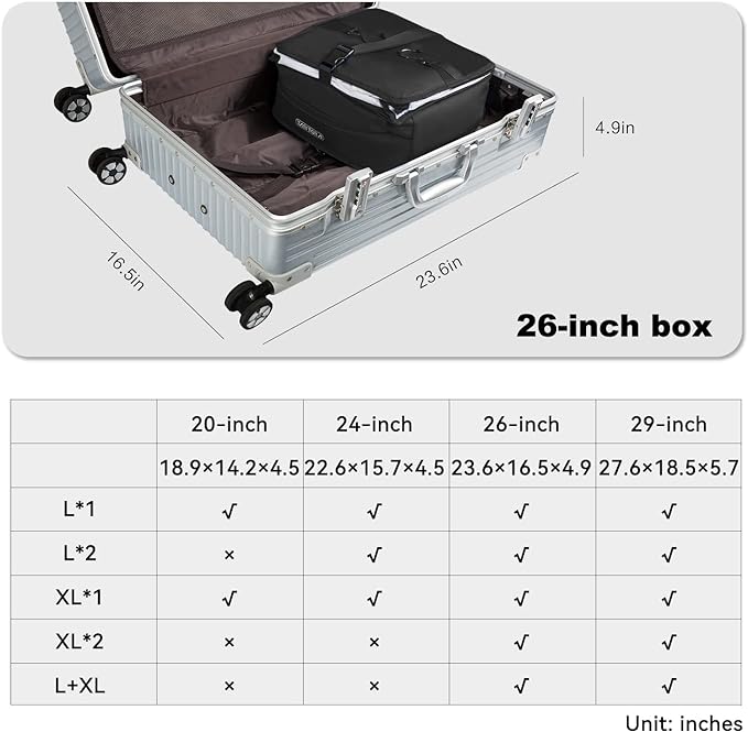 TABITORA Portable Hanging Travel Shelves Bag Packing Cube Organizer Suitcase Storage Large Capacity - Image 6