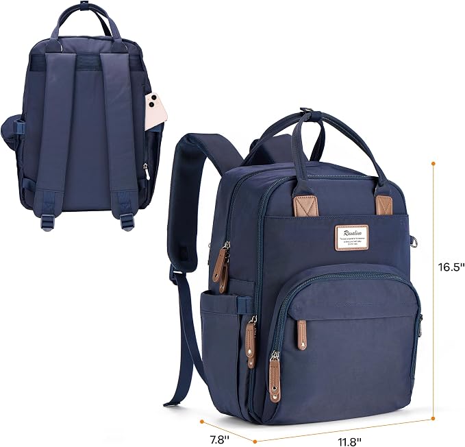 RUVALINO Diaper Bag Backpack, Multifunction Travel Back Pack Maternity Baby Changing Bags, Diaper Changing Totes, Waterproof and Stylish, Navy Blue - Image 9