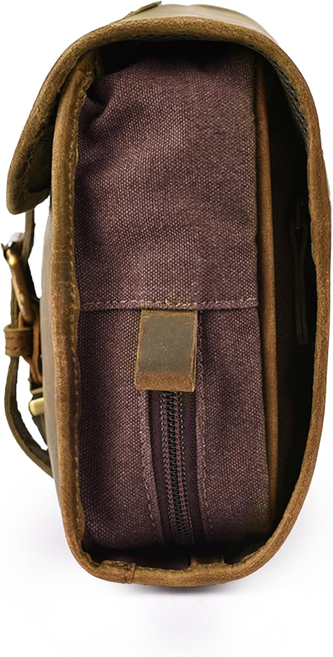 LEATHER VILLAGE Hanging Genuine Leather Toiletry Bag for Men & Women with Waterproof Lining – Handcrafted Vintage Travel Dopp Kit, Shaving Organizer & Shower Bathroom Essentials Case - Mud - Image 8
