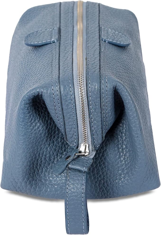 KomalC Premium Buffalo Leather Toiletry Bag for Men & Women With Water resistant Lining, Grooming Travel Pouch, Unisex Wash Bag for Toiletries, Gifts for Men and Women - Image 8