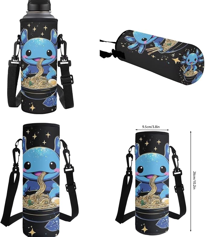 Blue Axolotl Backpack with Lunch Box Kids Girls 6-8/5-7 Ramen Elementary School Bookbag Lunchbox Pencil Case Water Bottle Holder Galaxy Anime Book Bag 4 in 1 Student Back Pack Set 1st Grade - Image 7
