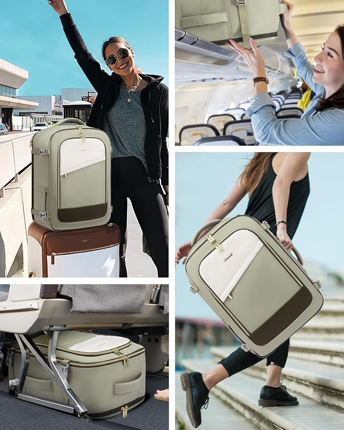 LOVEVOOK Travel Backpack for Women, 40L Carry On Backpack Flight Approved, Large Personal Item Bag Fits 17 inch Laptop, TSA Approved Luggage with 3 Packing Cubes,Waterproof Weekender Gym Bag - Image 7
