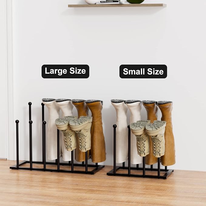 pickpiff Free Standing Shoe Racks - Black Metal Boot Rack, Shoe Organizer for Dorm Room, Closet, Entryway, Bedroom, Patio Outdoor, Hallway, Black Shoe Rack Organizer, Shoe Storage Fit for 4 Pairs - Image 6