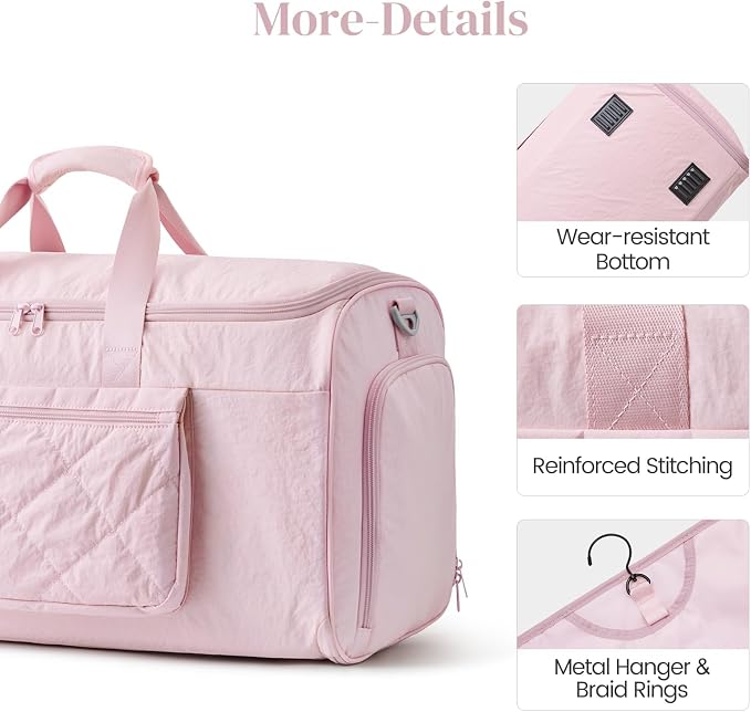 S-ZONE Garment Duffle Bags for Travel Carry on Convertible 2 in 1 Suit Bags Hanging Suitcase with Toiletry Bag 50L - Image 9