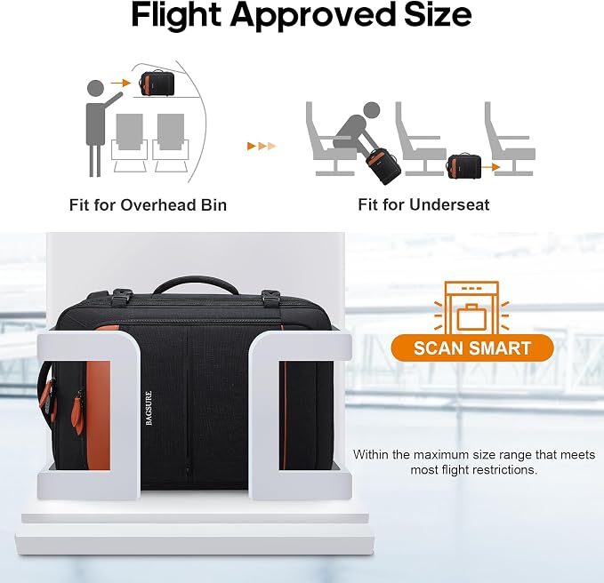 Bagsure Travel Backpack Carry On Backpack 42L Flight Approved, Expandable Laptop Backpack with Packing Cubes & Shoe Pocket, Water Resistant Luggage Backpack for Men Women, Large Backpack 20 * 14 * 7" - Image 9