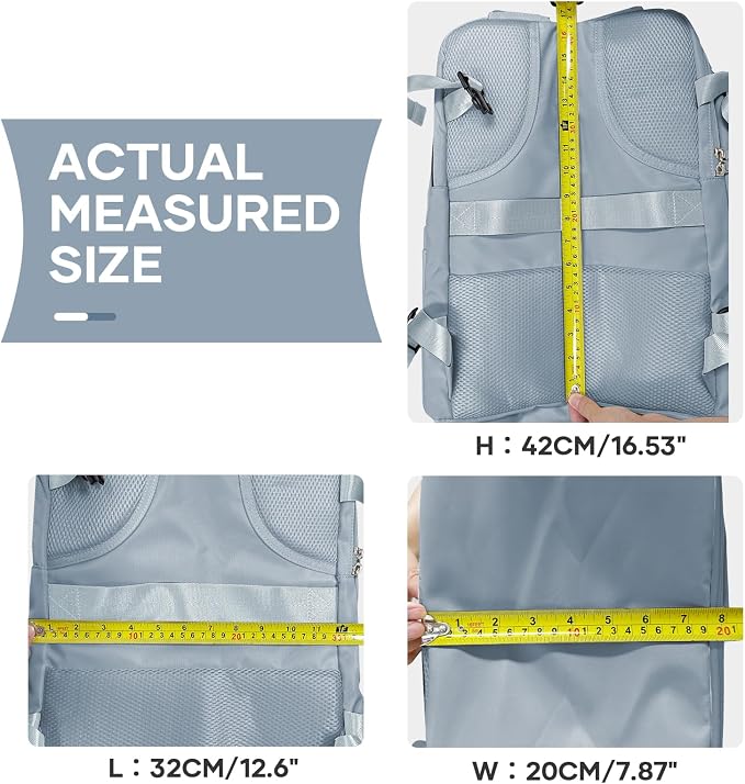 coowoz Travel Backpack For Women Men,Carry On Backpack,Hiking Backpack Waterproof Outdoor Sports Rucksack Casual Daypack travel essentials(Gray Blue) - Image 9