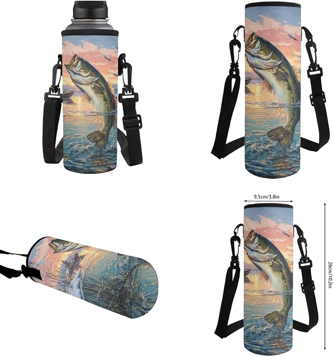 Bass Fishing Boys Backpack with Insulated Lunch Bag 4 Piece Set, Outdoor Fishing Camping School Bag for Boys Ages 6-12, Keep Food Fresh All Day 17 Inch Waterproof Bookbag - Image 7