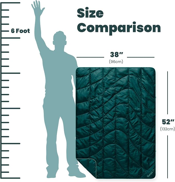 Rumpl Travel Puffy Blanket, Ultra-Packable Travel-Size Warmth and Comfort, Sea Moss - Image 8
