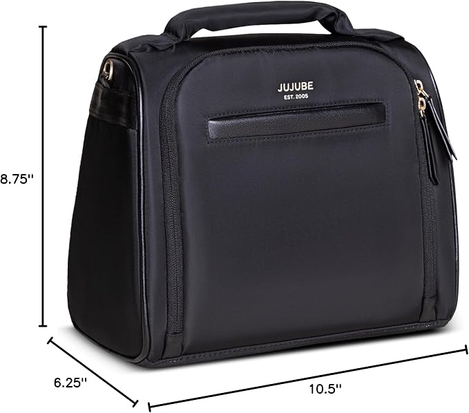 JuJuBe Insulated Bottle Bag, Breastmilk Cooler, Fits 3 Baby Bottles, Storage Tote for Nursing Mom, Daycare & Travel, Lunch Bag w/Handle & Shoulder Strap (Black) - Image 10