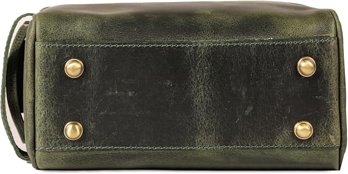 KomalC Leather Toiletry Bag for Men & Women – Handcrafted Travel Grooming Kit with Water-Resistant Lining and Secure Zipper Closure - Image 5