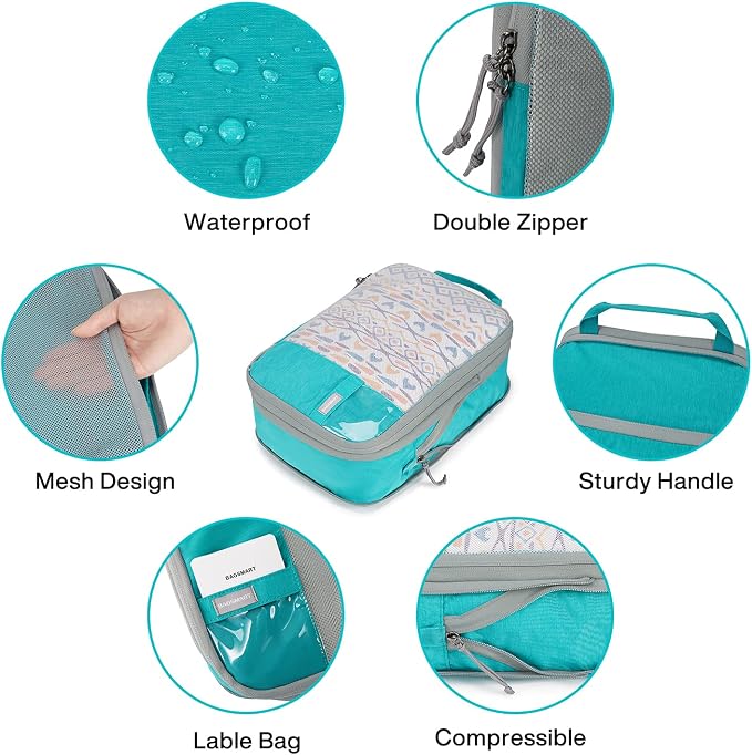 BAGSMART 6 Set /4 Set/2 Set Compression Packing Cubes for Travel, Lightweight Luggage Organizer Bags, Durable Space Saver Bags Travel Essentials - Image 6