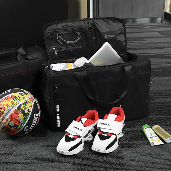 Sneaker Bag for Travel/Sneakerhead gift/Outdoor Sports Bag/Gym Bag /, A Multi-functional Travel Duffel Bag with 3 Adjustable Dividers, & Shoulder Strap,Made of Nylon, by Krone Kalpasmos-classic - Image 7