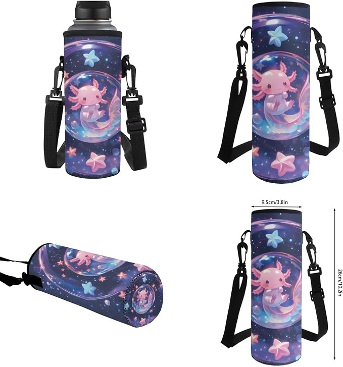 Bubble Axolotl Kids 4-in-1 School Backpack Set, 17'' Cute Bookbag with Insulated Lunch Box, Pencil Case & Water Bottle Holder, Perfect for School Travel Camping, Gift for Girls Age 6-12 - Image 7