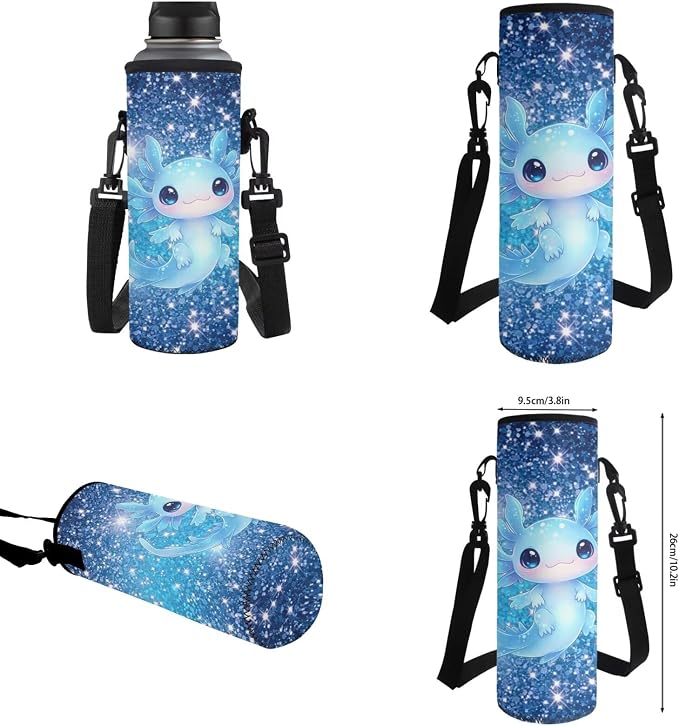 Glitter Axolotl 4-Piece Kids Backpack Set – No Extra Purchases Needed! 17'' School Bag with Insulated Lunch Bag, Pencil Case & Water Bottle Pouch, Lightweight Bookbag for Girls Age 6-12 - Image 7