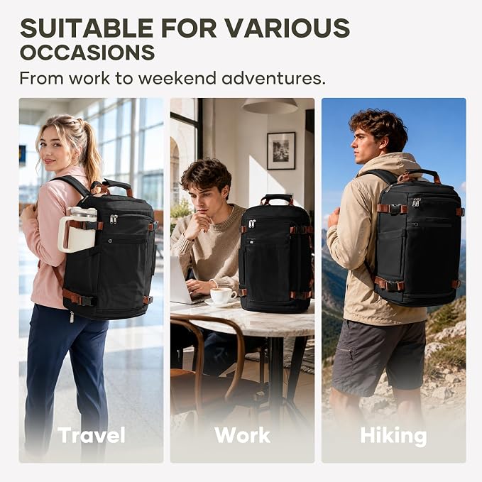 coofay Travel Backpack for Women Men, Carry on Backpack for Airplanes | Personal Item Travel Backpack Carry on Flight Approved,Mochila de Viaje Casual Daypack Backpacks Tsa Approved Hiking Backpack - Image 8