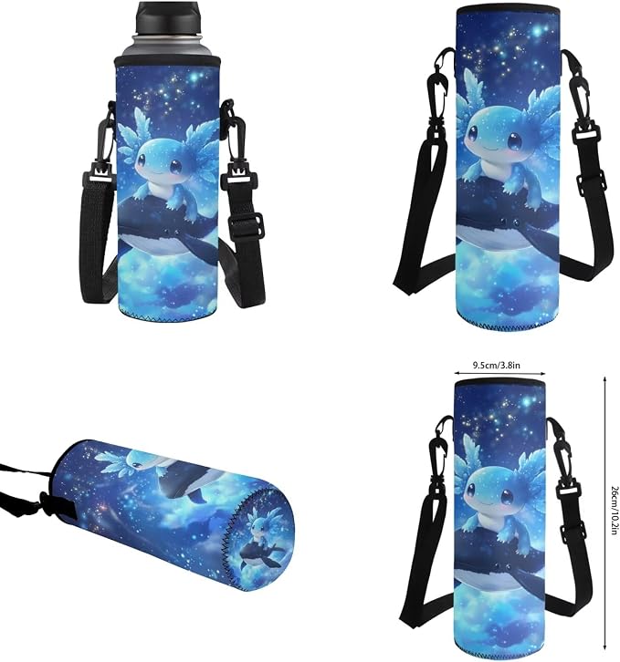 Killer Whale Axolotl Backpack with Lunchbox Blue School Bag 17 Inch Primary Students School Backpack and Pencil Case and Water Bottle Holder 4-in-1 Travel Camping Hiking Rucksack - Image 7