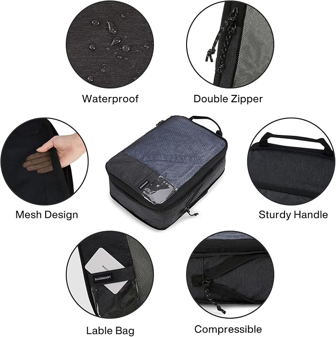 BAGSMART 6 Set /4 Set/2 Set Compression Packing Cubes for Travel, Lightweight Luggage Organizer Bags, Durable Space Saver Bags Travel Essentials - Image 6