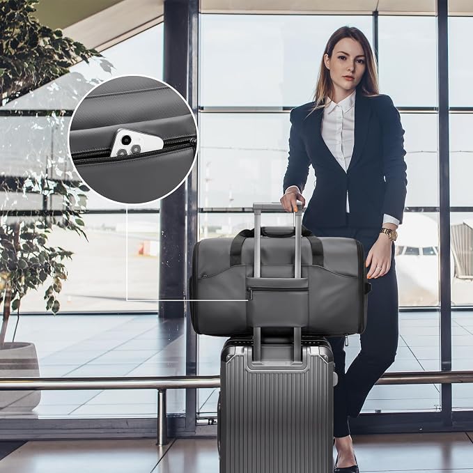 Garment Bags for Travel,45L Carry on Convertible Garment Duffle bag for Men Women - 3 in 1 Hanging Suit Travel Bag with Shoulder Strap - Image 7