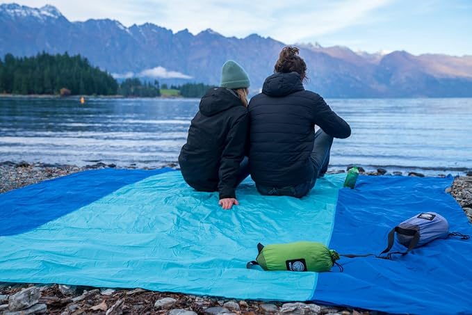 WEKAPO Beach Blanket Sandproof Waterproof, Extra Large Beach Mat, Oversized & Compact Sand Free, Quick Drying Beach Essentials for Vacation, Cruise, Picnic & Camping with Stakes - Image 9