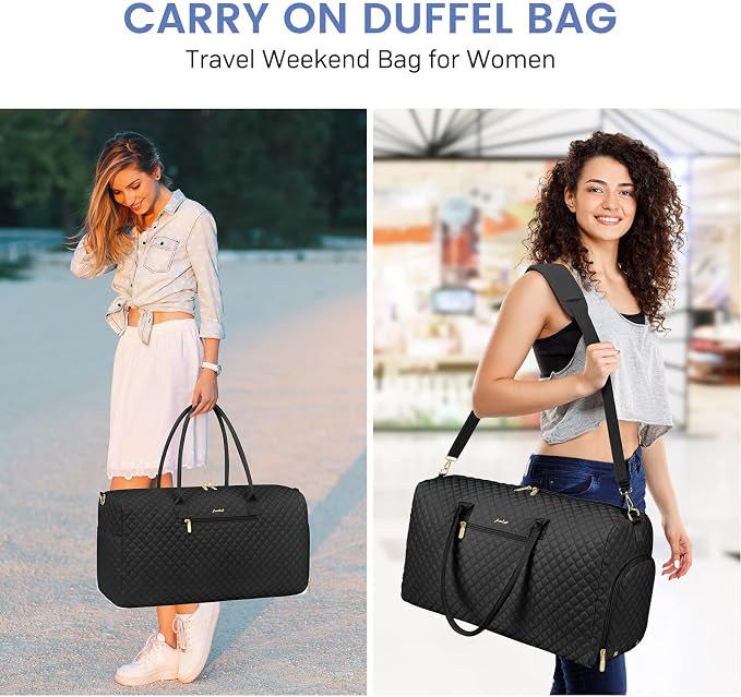 Women Weekender Travel Duffle Bag: Travel Duffel Overnight Bags with Shoe Compartment Large Carry on Tote with Toiletry Bag Weekend Traveling Yoga Gym Hospital Bag for Women with Wet Pocket 3 PCS Set - Image 7