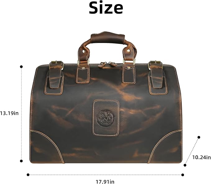 Canvas + Leather Travel Luggage Tote Duffle Gym Suitcase Weekender Overnight Bag For Men Male FB8151 (8151-Dark Brown1) - Image 9