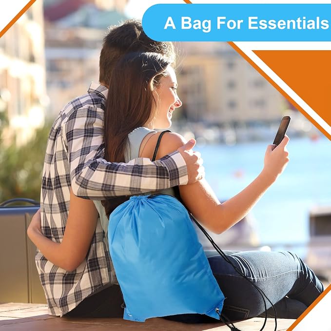 Shappy 100 Pieces Drawstring Bag Gym Portable String Sack Backpacks Polyester Blank Cinch Drawstring Bags for Sports Travel DIY Gift Storage Set, 10 Colors - Image 6