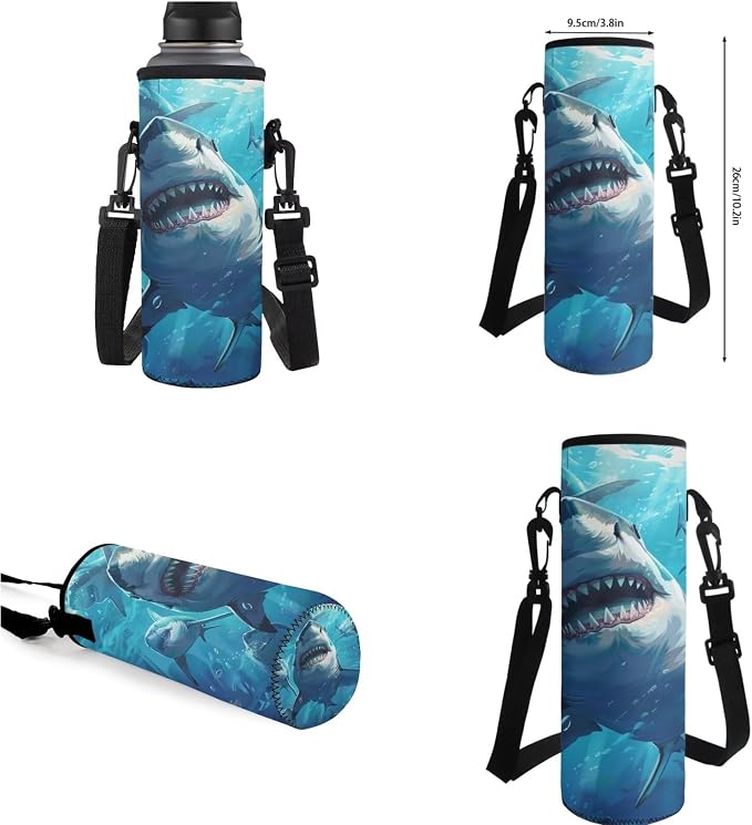 Shark Backpack for Boys Kids Backpack with Lunch Box Water Bottle Carrier and Large Pencil Case 4PCS Set Bookbag with Compartments for School Teens 17 inch Sturdy School Bag for Girls - Image 7