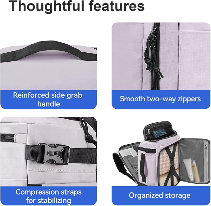 Carry On Travel Backpack Flight Approved Laptop Backpack for Women Men | Personal Item Travel Bag, Casual Weekender Daypack with Wet Pocket for Business, Hiking - Image 9