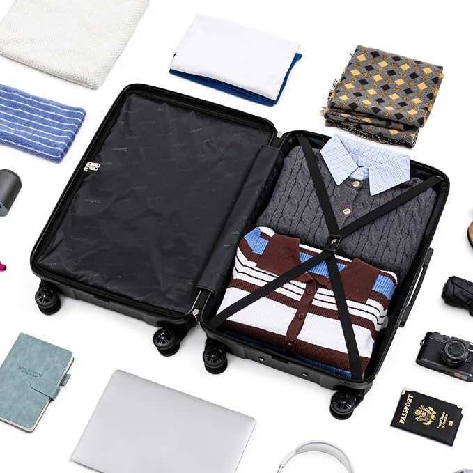 Cosbarn Luggage Sets 5 Piece Suitcases with Wheels, Suitcase Set ABS Hard Case Luggage with Lock Spinner Wheels Durable Travel Luggage - Image 9