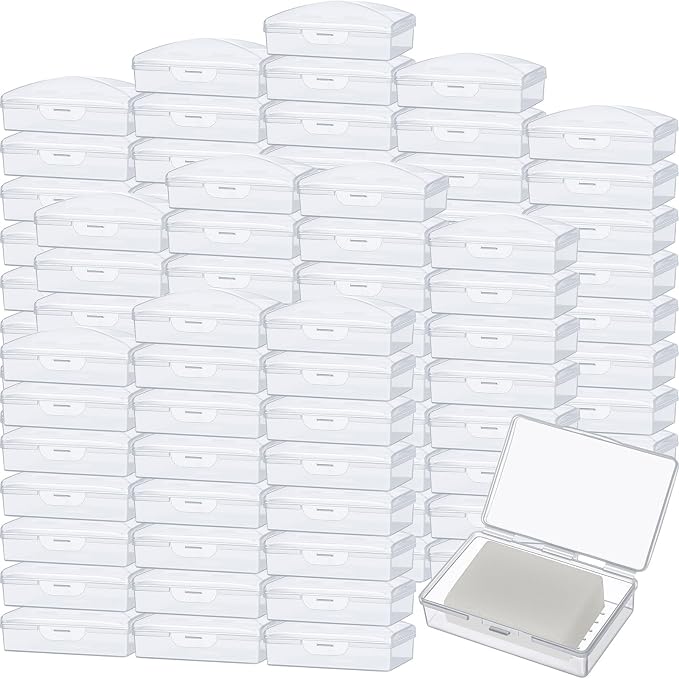 Reallnaive 100 Pcs Travel Soap Container Portable Plastic Soap Boxes Bulk with Lid Homeless Donations Bulk Gym Shower Tour Groups Hotel Outdoor Camping (White) - Image 9