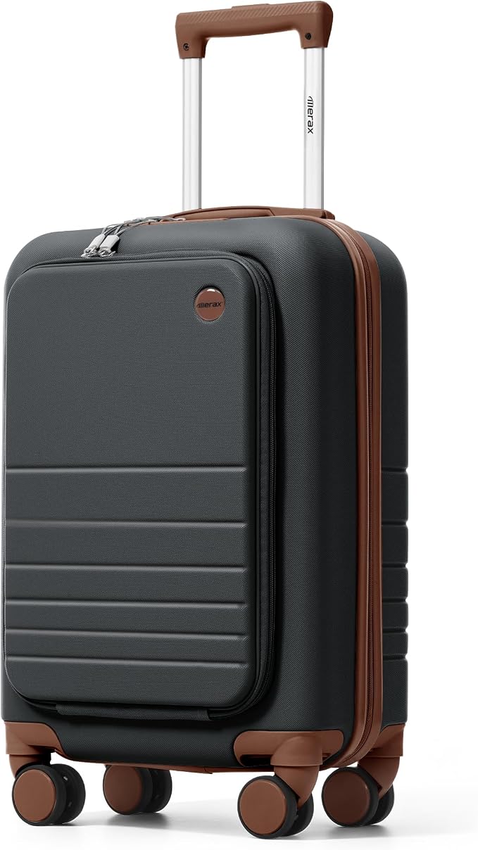20 Inch Checked Suitcase with TSA Lock Travel Duffel Bag Wet-Dry Toiletry Bag, Black Front-Opening - Image 8