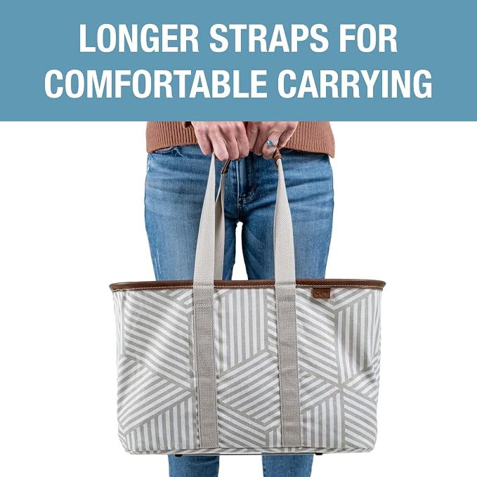 CleverMade Collapsible LUXE Tote, 30L Foldable Grocery Shopping Bag, Reusable - Image 7