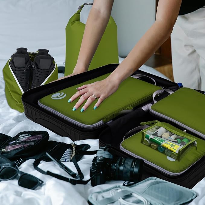 Cipway Compression Packing Cubes, Lightweight Travel Luggage Organizers with Shoe Bag, Toiletry Bag & Laundry Bag, Travel Essentials for Carry on Suitcase (8 Piece,Green) - Image 8