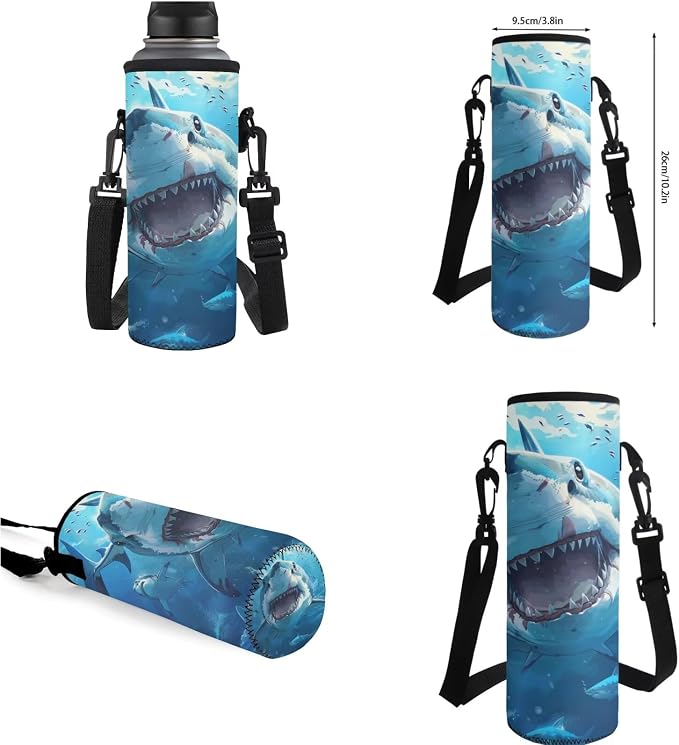 Shark Backpack for Boys Kids Backpack with Lunch Box Water Bottle Holder and Soft Pencil Case 4 in 1 Set Bookbag with Compartments for School Teens 17 inch Lightweight School Bag for Girls - Image 7