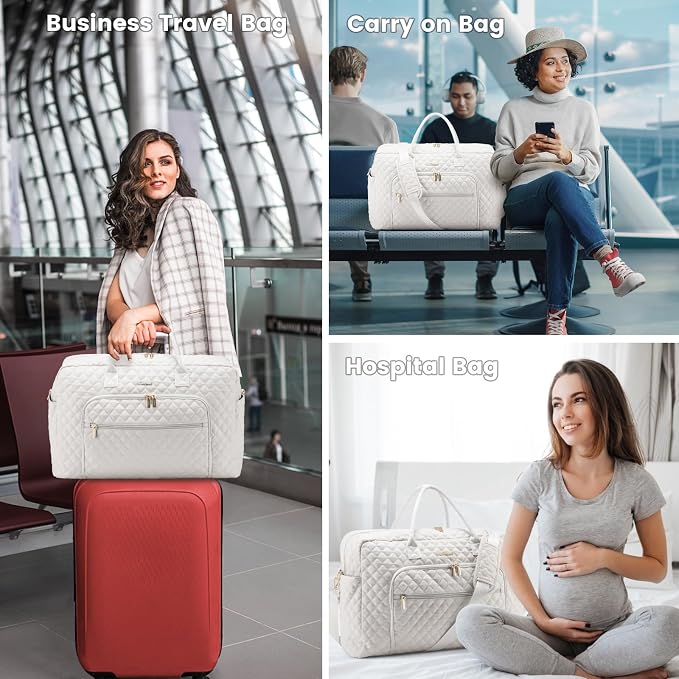 LOVEVOOK Travel Duffle Bag - Women's Weekender Carry On Overnight Laptop & Gym Bag With Toiletry/Shoe Pocket, Hospital Labor Bag - Image 6